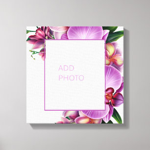 Orchidées Florales Ajouter une Photo Toile Étirée 