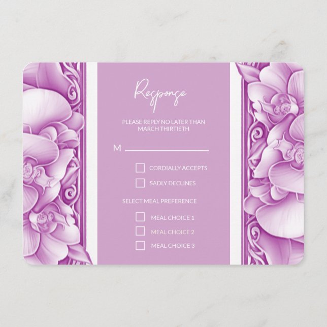 Orchidées Mariage Photo Ornate QR Cartes de boîtie (Dos)