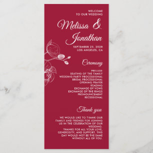 Orchidées romantiques élégant programme de mariage