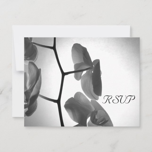 Orchidées sur la carte de réponse RSVP de mariage  (Devant)