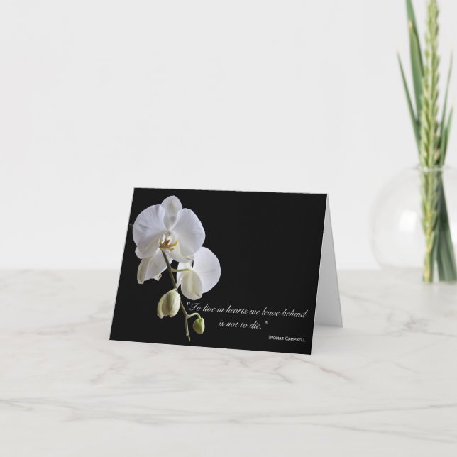 Orchidées sur le Merci noir pour votre sympathie (Devant)