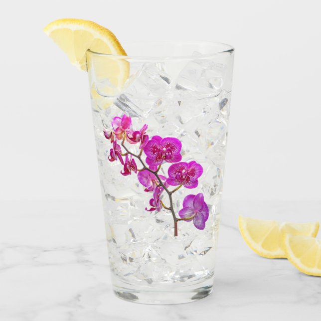 Orchidées sur verre Arrière - plan léger (Devant glace)