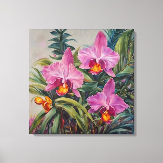 Orchidées tropicales - Imprimer l'art en toile (Recto)