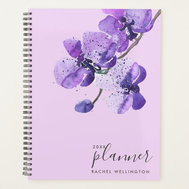 Orchidées violettes aquarelles (Devant)