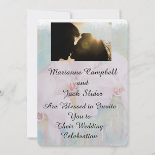 ORCHIDES BLANCS FAIRE-PART DE MARIAGE PERSONNALISA