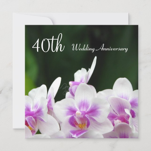 Orchids 40. Hochzeitstag Einladung (Vorderseite)