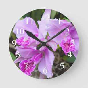 Orchids Blossom Runde Wanduhr