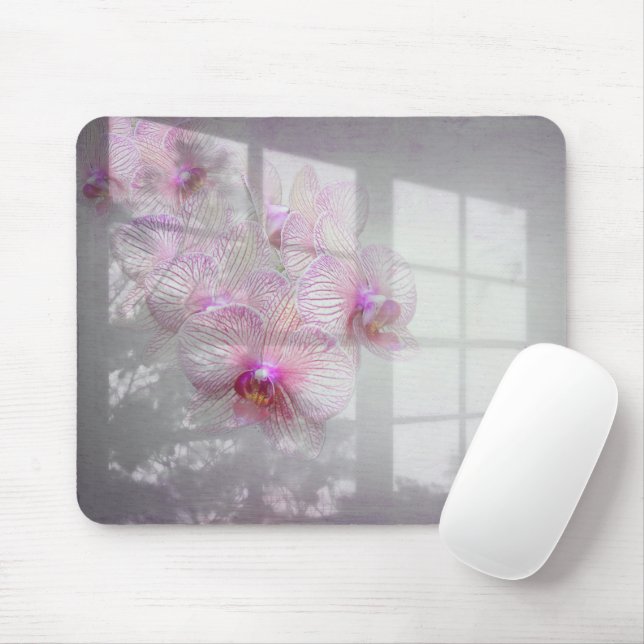 Orchids Blüten im Fensterschatten Mousepad (Mit Mouse)