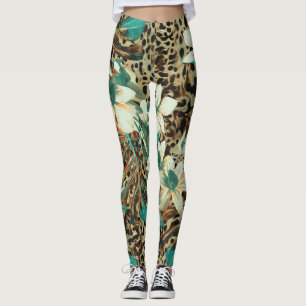 Orchids Floral Wasserfarbe Nahtlose Illustration Leggings