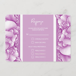 Orchids Hochzeitskarten für Verziertes Foto QR Begleitkarte