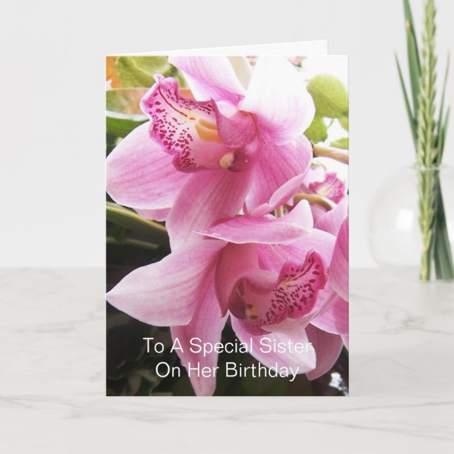 Orchids Personalisiert Sister Birthday Karte (Vorderseite)