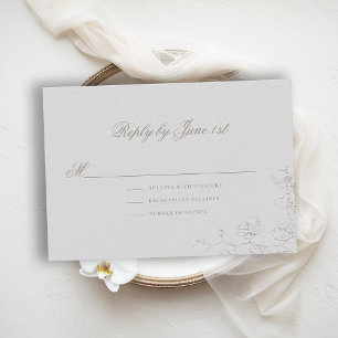 Orchids Reverie 2 Elfenbein Formale Traditionelle RSVP Karte