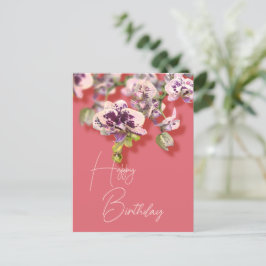 Orchids Tropical Floral Happy Birthday Postkarte