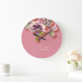 Orchids Tropische Blume Individuelle Name Große Wanduhr