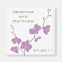 Orchids Wedding Magnet - Vintages Olivenöl und Vio