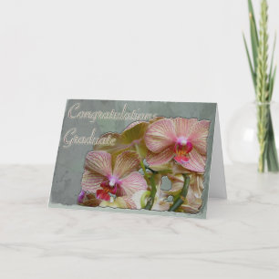Orchids Young Woman Abschluss Herzlichen Glückwuns Karte