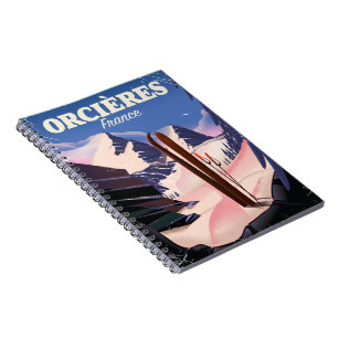 ORCIÈRES Frankreich Ski-Plakat Notizblock