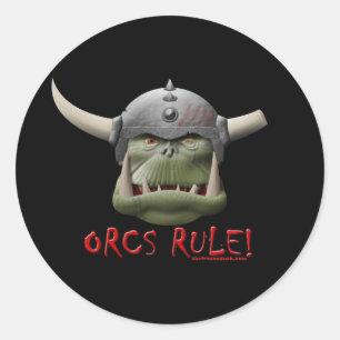 Orcs Regel! Runder Aufkleber