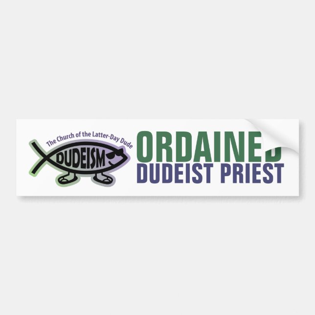 Ordentlicher Dudeist Priester Dudeismus Autoaufkle Autoaufkleber (Vorne)