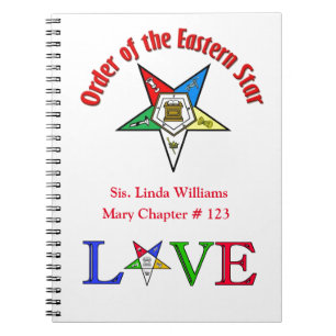 Order of Eastern Star Spiral Notebook Notizblock