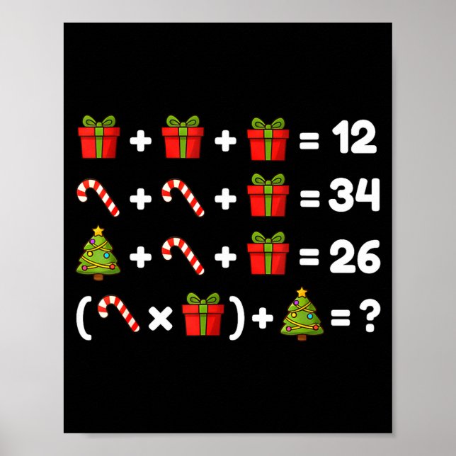 Order Of Operations Quiz Christmas Math Teacher 67 Poster (Vorne)