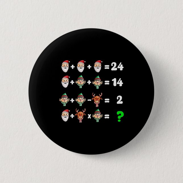 Order Of Operations Quiz Christmas Math Teacher Xm Button (Vorderseite)