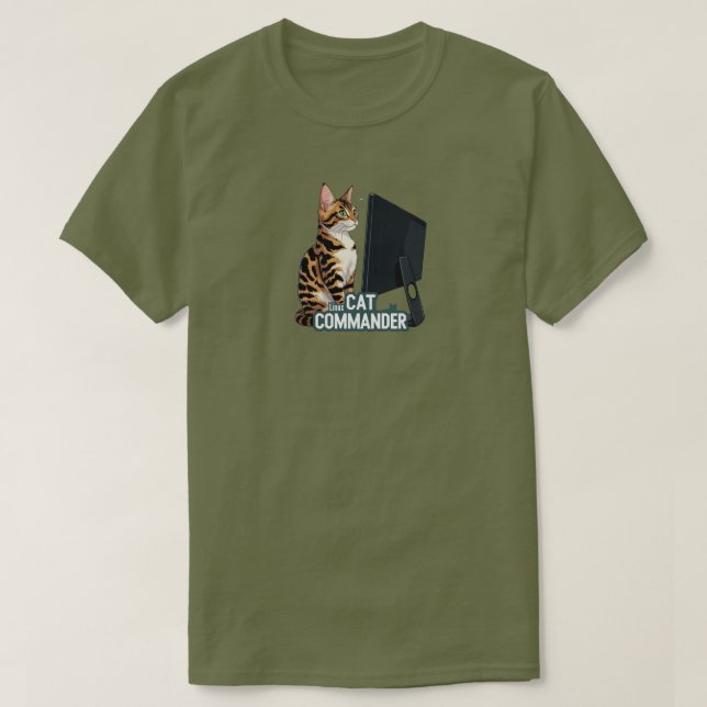 Ordinateur commandant de chat Linux T-shirt Bengal (Design devant)