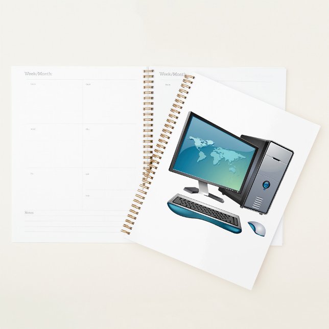 Ordinateur de bureau avec moniteur, clavier et sou (Créateur téléchargé)