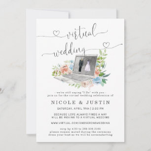 Ordinateur portable Floral   Faire-part de mariage