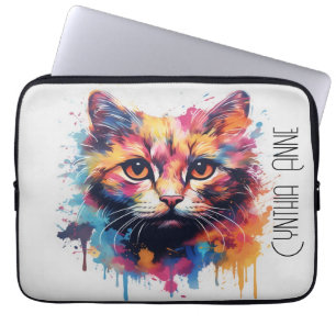 Ordinateur Portable Housse d'ordinateur en aquarelle pour chat "Je sui
