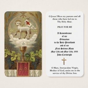 ORDINATION CATHOLIQUE ALTAR CHALICE LAMB CARTES SA