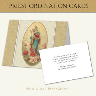 Ordination des 50. Jahrestags Selige Jungfrau Mary Karte