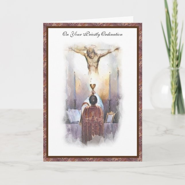 Ordination du prêtre catholique Carte de Jésus rel (Devant)