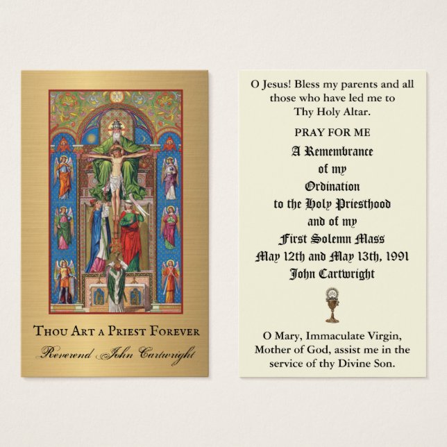 ORDINATION DU PRIÊTRE CATHOLIQUE CARTES SAINES ANN (Devant & derrière)