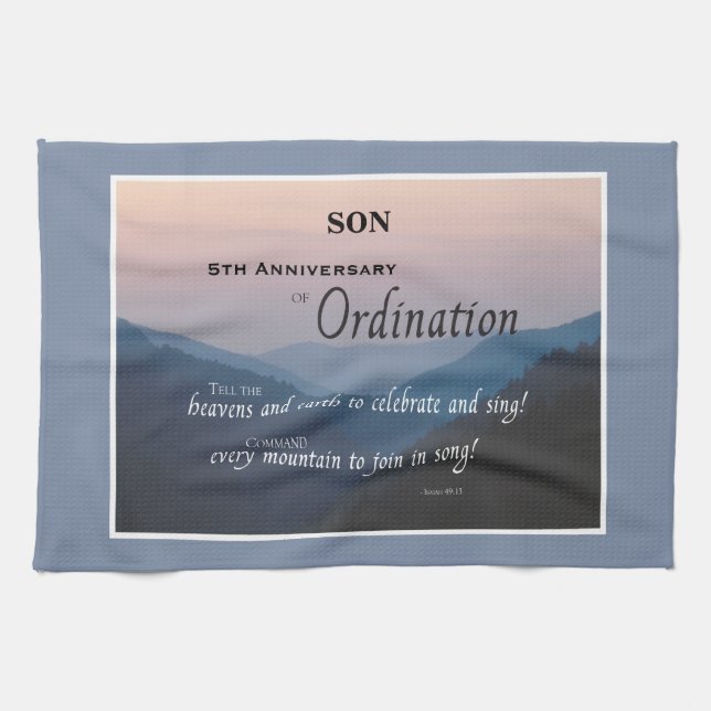 Ordination für das 5. Jubiläum Geschirrtuch (Horizontal)