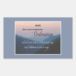 Ordination für das 5. Jubiläum Rechteckiger Aufkleber