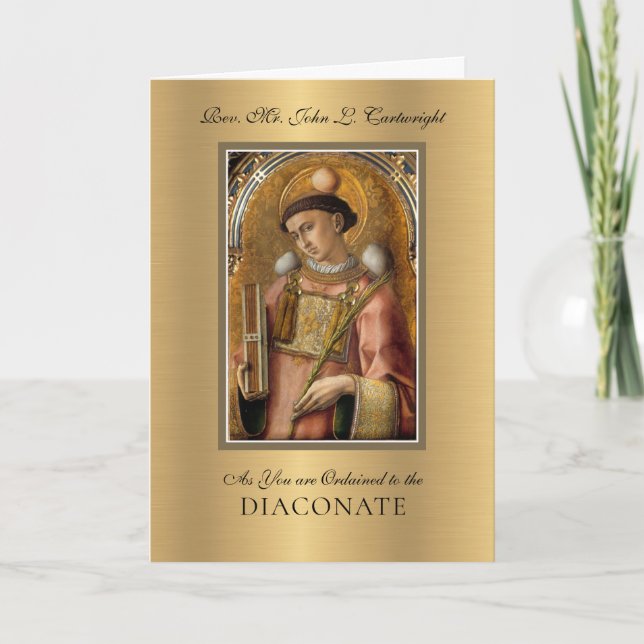 Ordination für Diaconate Deacon Religiöse katholis Karte (Vorderseite)