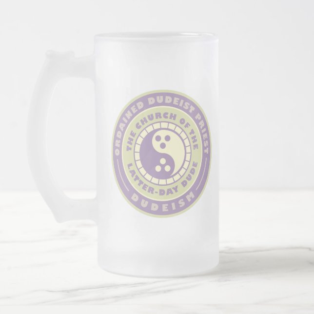 Ordinierter Dudeist-Priester / niederländische Mat Mattglas Bierglas (Links)