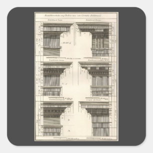 Ordnungen der Architektur, Antike Gebälke Quadratischer Aufkleber