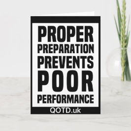 Ordnungsgemäße Vorbereitung verhindert schlechte L Karte