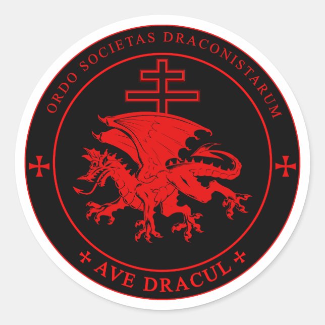 ORDO SOCIETAS DRACONISTARUM-LOGO RUNDER AUFKLEBER (Vorderseite)