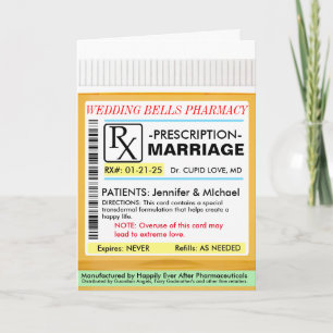 Ordonnance RX pour carte de mariage