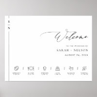 Ordre des événements Affiche de bienvenue Mariage