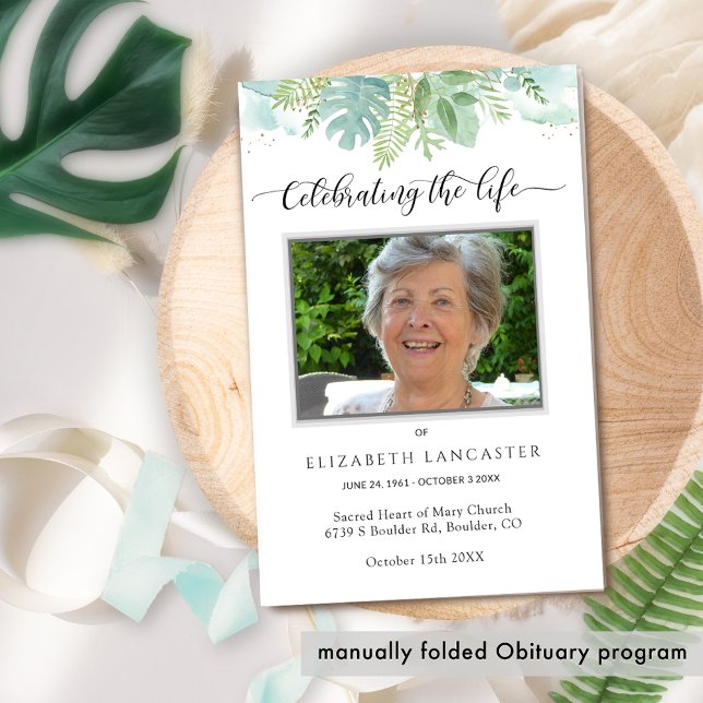 Ordre du service funèbre Programme mémorial de ver (Créateur téléchargé)