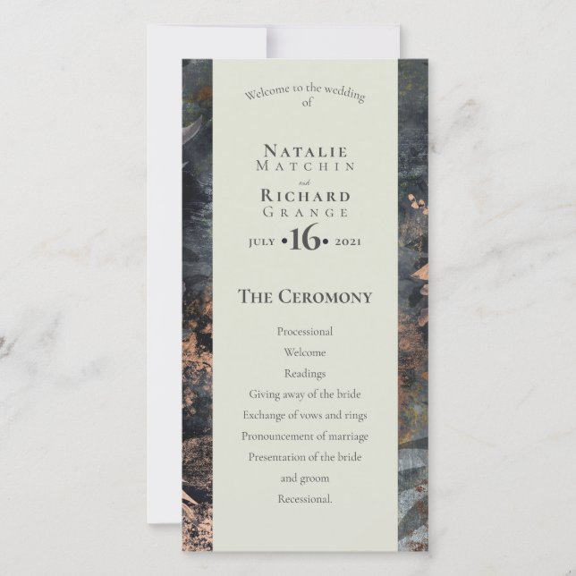 Ordre du service, programme Ardoise et Gris doré (Devant)