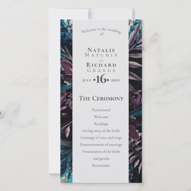 Ordre du service, programme Sombre et Moody (Devant)