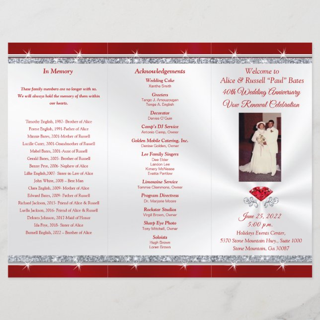 Ordre spécial, programme du 40e anniversaire d'Ali (Devant)