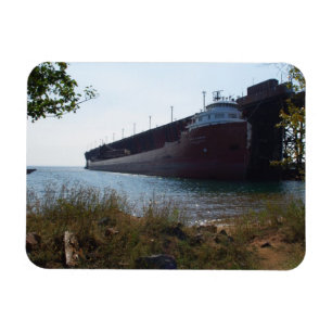 Ore Boat at Marquette MI - Kühlschrankmagnet Magnet