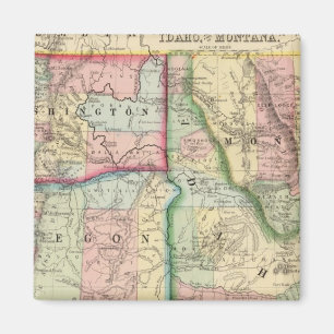 Ore, Wash, Idaho, Mont Map von Mitchell Magnet