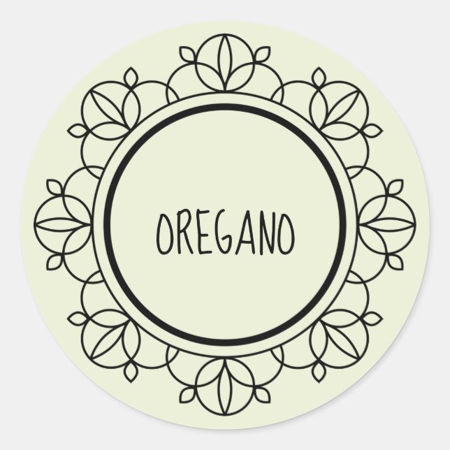 Oregano-Gewürzetiketten Runder Aufkleber (Vorderseite)